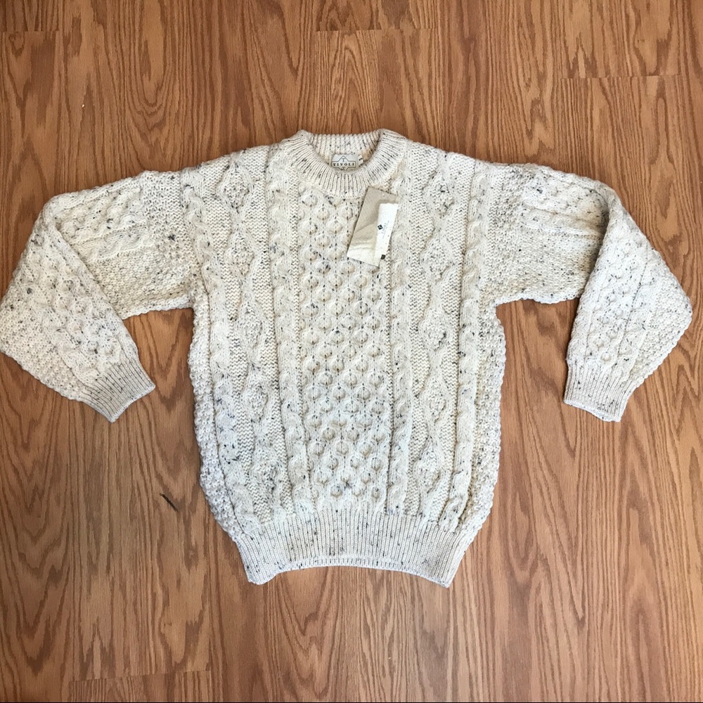 Mens Tivoli 100% Wool Knit Crewneck Sweater Small